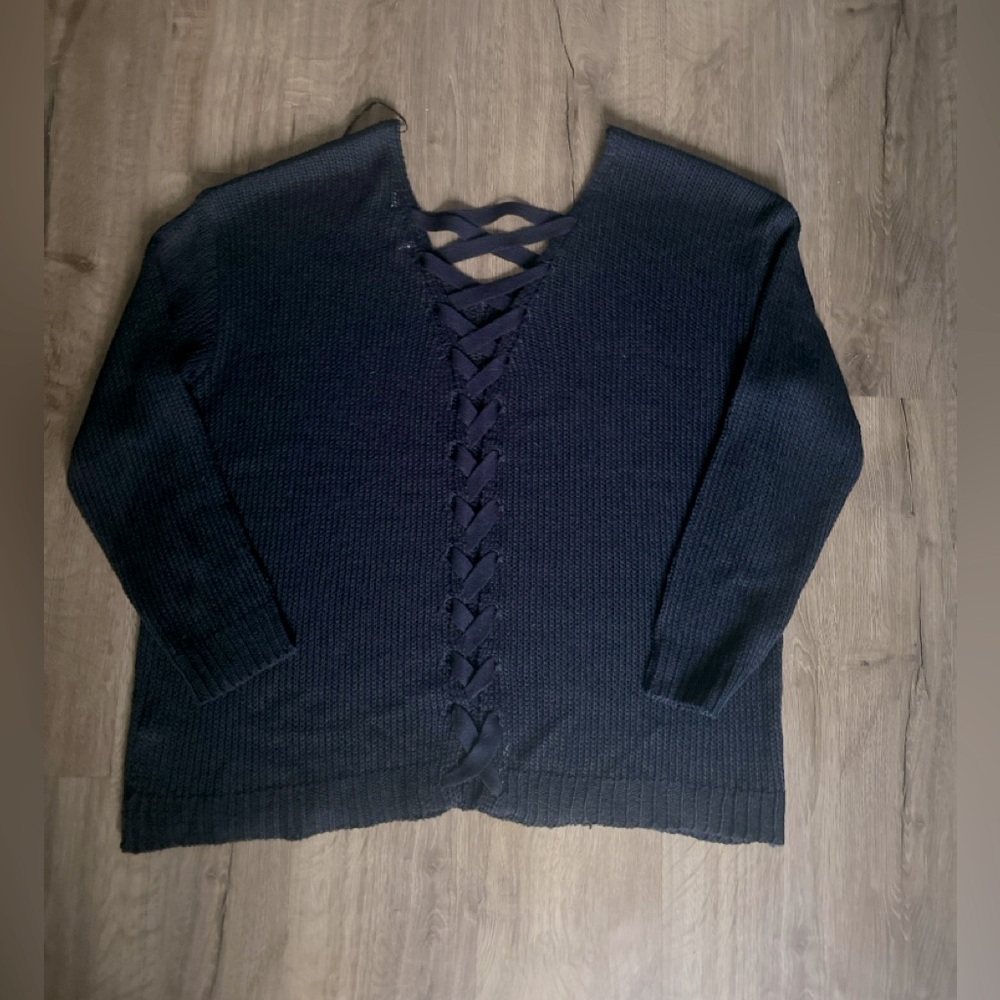 Women’s Harper Heritage Pullover Lace Sweater – XXL – Corset-Style Back – EUC
